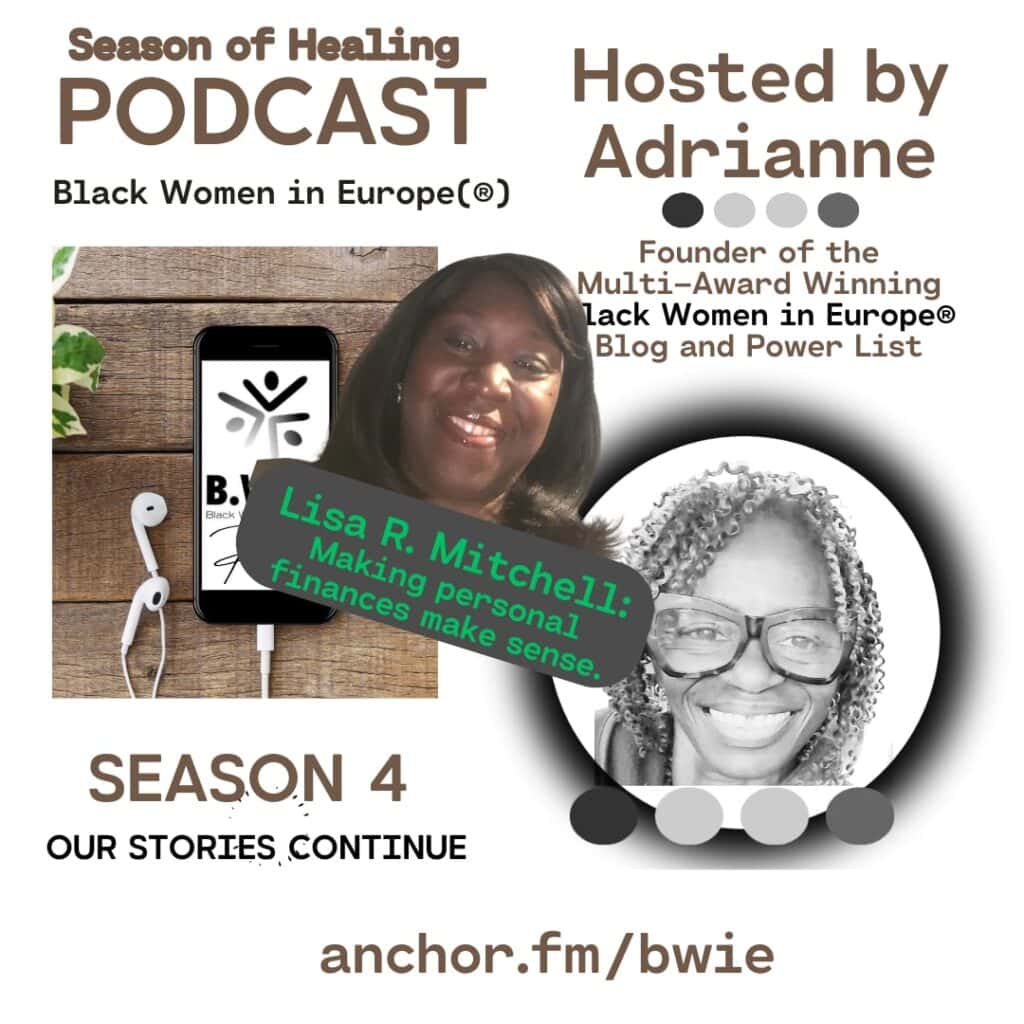 Promotional flyer of Black Women in Europe Podcast Episode on making Personal Finances make sense